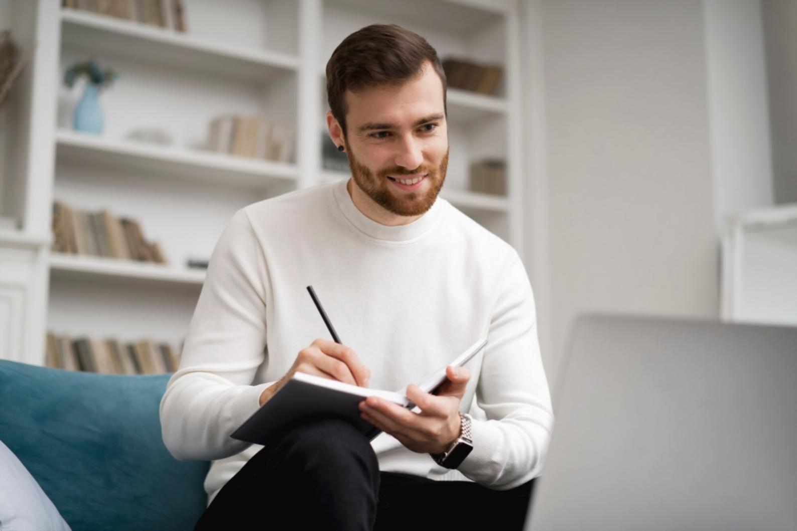 Professional investment learning environment with financial charts and modern workspace